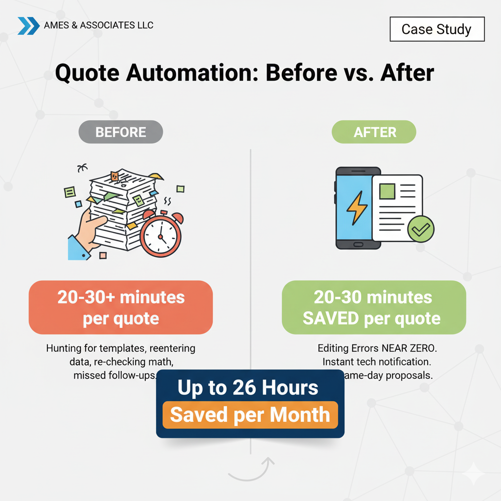 Quote Automation Before vs After – Ames & Associates
