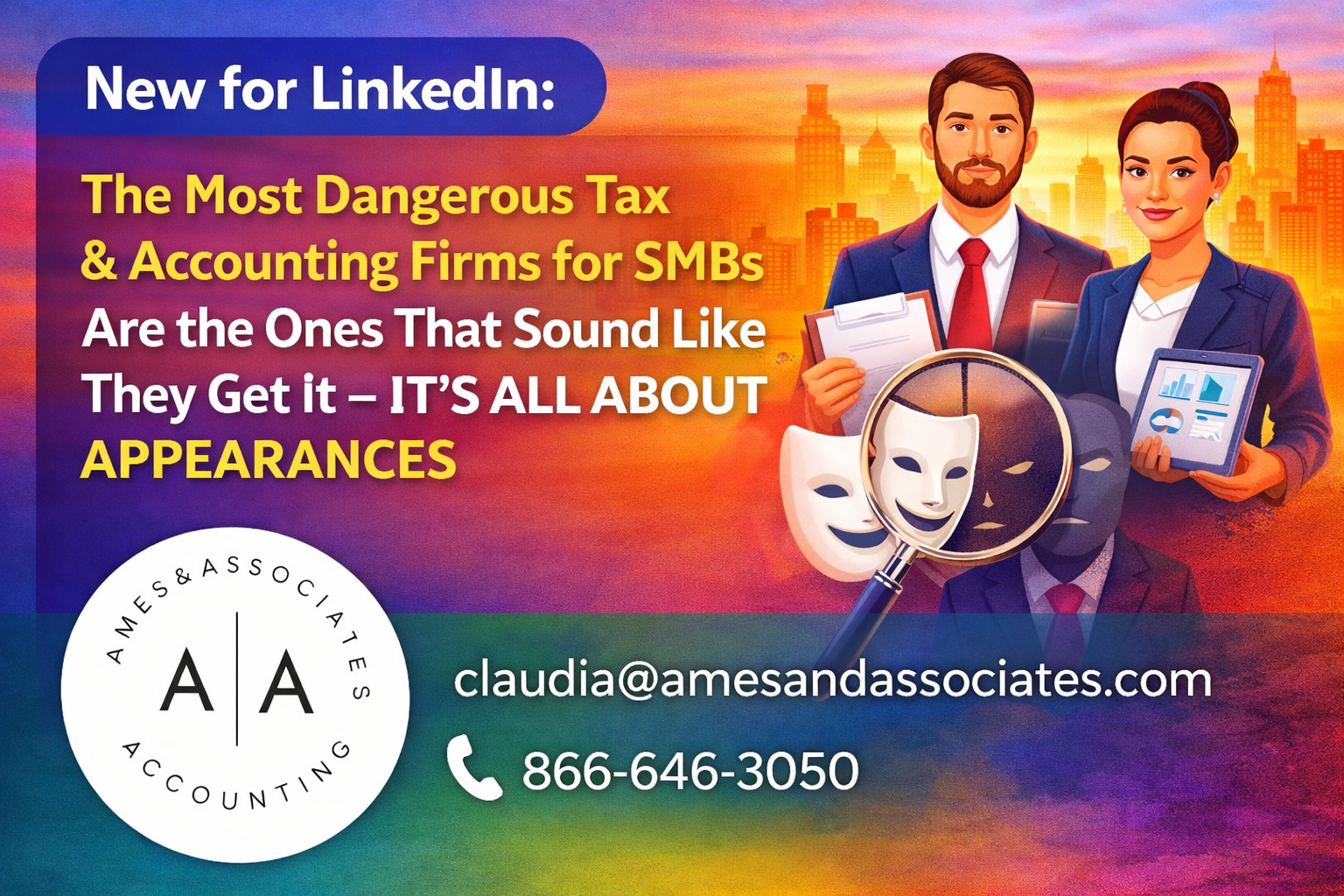 Graphic illustrating the risks small business owners face when tax and accounting firms prioritize appearances over operational transparency.